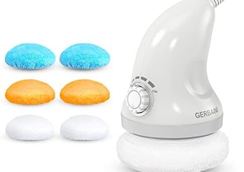 GERBAINI Cellulite Massager, Body Sculpting Machine for Belly, Butt, Legs, Arms with 6 Washable Pads - Grey