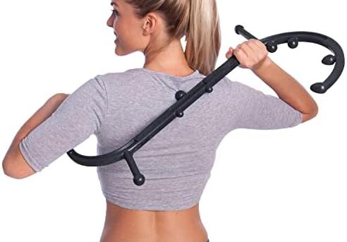 Body Back Buddy Classic USA Made Handheld Massage Cane - Full Body Trigger Point Tool for Deep Tissue Pain Relief - Dual Hooks for Back, Shoulder, Neck - (2.0 Black)