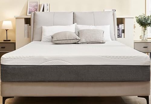 BDEUS 10 inch Gel Memory Foam Mattress for Cooling Sleep Pressure Relief Medium Firm Bed Mattresses CertiPUR-US Certified