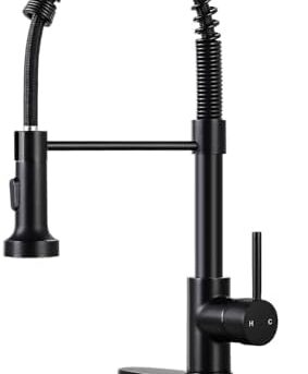 DJS Kitchen Faucets with Pull Down Sprayer Matte Black 【Dual