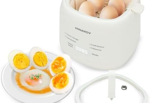 Egg Maker - Electric Egg Cooker With Auto Shut Off And Alarm- Egg Maker Machine for Hard Boiled, Soft Boiled, Steamed Egg, Onsen Tamago - Smart Egg Cooker for Home,Kitchen, RV,Camping