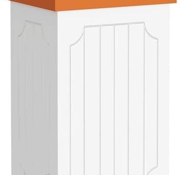 Function Home Trash Can Cabinet, 23 Gallon Kitchen Garbage Can, Wooden Recycling Trash Bin, Dog Proof Trash Can, Trash Cabinet with Lid for Home Kitchen Bathroom, White