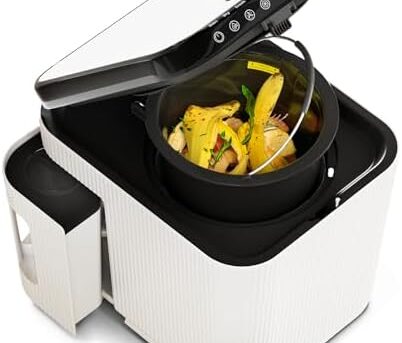 Home Zone Living Electric Composter for Kitchen, Helps Turn Food Waste Into Pre-Compost, Features Auto-Cleaning Cycle, Large Capacity 3 Liters Size