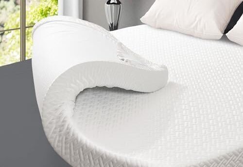 3 Inch Cooling Memory Foam Mattress Topper Queen Size, Gel-Infused Mattress Pad Cover for Back Pain,Bed Topper with Removable & Washable Bamboo Cover