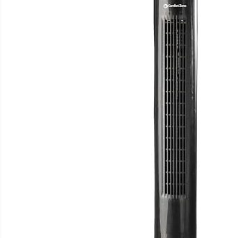 Comfort Zone Oscillating Portable Tower Fan, 32 inch, 3 Speed, 90 Degree Oscillation, Portable Built-in Carry Handle, Quiet Operation, Ideal for Home, Bedroom & Office, CZ12386