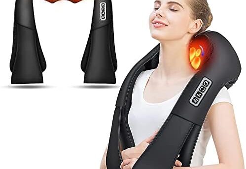AERLANG Shiatsu Back and Neck Massager, Back Massager Deep Tissue Kneading Massager Neck and Shoulder Massager with Heat, Electric 4D Massage Pillow Fathers Day Dad Gifts from Daughter(NOT Cordless)