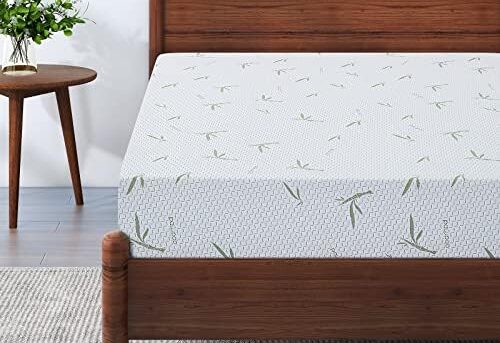IULULU Twin Mattress, 8 Inch Memory Foam Mattress in a Box, Green Tea Gel Infused Mattresses with Breathable Bamboo Cover for Cool Sleep, Medium Firm Supportive, CertiPUR-US Certified
