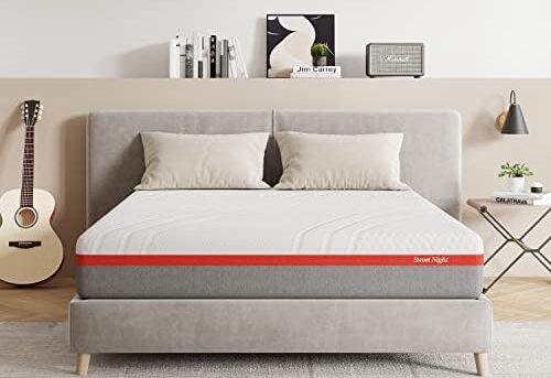 Sweetnight Queen Size Mattress, 10 Inch Cooling Gel Memory Foam Mattress in a Box, Foam Mattress with Flippable Design for Comfortable Sleep & Support, Plush, Clarity