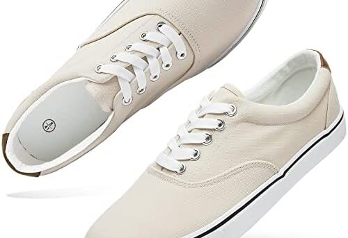 yageyan Men’s Low Top Canvas Walking Shoes Lace-up Fashion Sneakers Casual