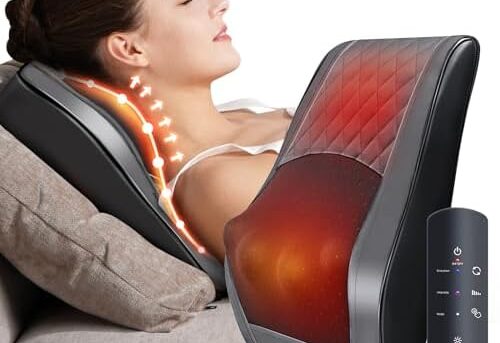 Shiatsu Neck and Back Massager with Heat, Massagers for Neck and Back, Massage Pillow for Lower Back,Neck,Shoulder,Legs,Foot,Body Muscle Pain Relief, Relax at Home Car Office, Gift for Women Men