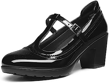 DREAM PAIRS Women's Classic Oxfords Heels T-Strap Dress Shoes