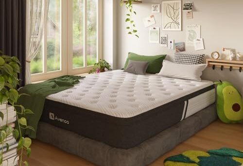 Avenco California King Mattress, 12 Inch Innerspring Mattress with Gel Memory Foam, Comfort Foam and Individually Pocket Springs for Motion Isolation, Pressure Relief, CertiPUR-US Certified