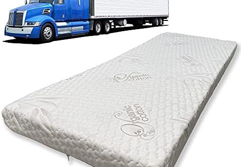 Foamma 5" x 32" x 79" Semi Truck Memory Foam Trucker Mattress, Washable Organic Cotton Cover, Heavy Duty and Durable, Comfortable, Made in USA