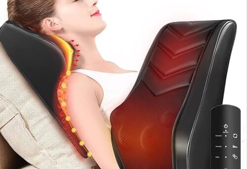 Neck Massager with Heat, 3D Kneading Massage Pillow for Pain Relief, Massagers for Neck and Back, Shoulder, Leg, Gifts for Men Women Mom Dad, Stress Relax at Home Office and Car